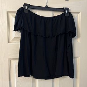 Black across the shoulder top